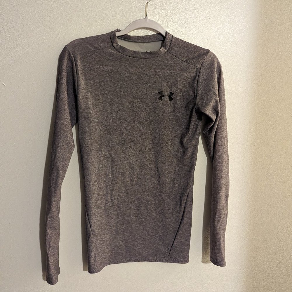 Gray Under Armour Men's HeatGear Compression Long-Sleeve T-Shirt